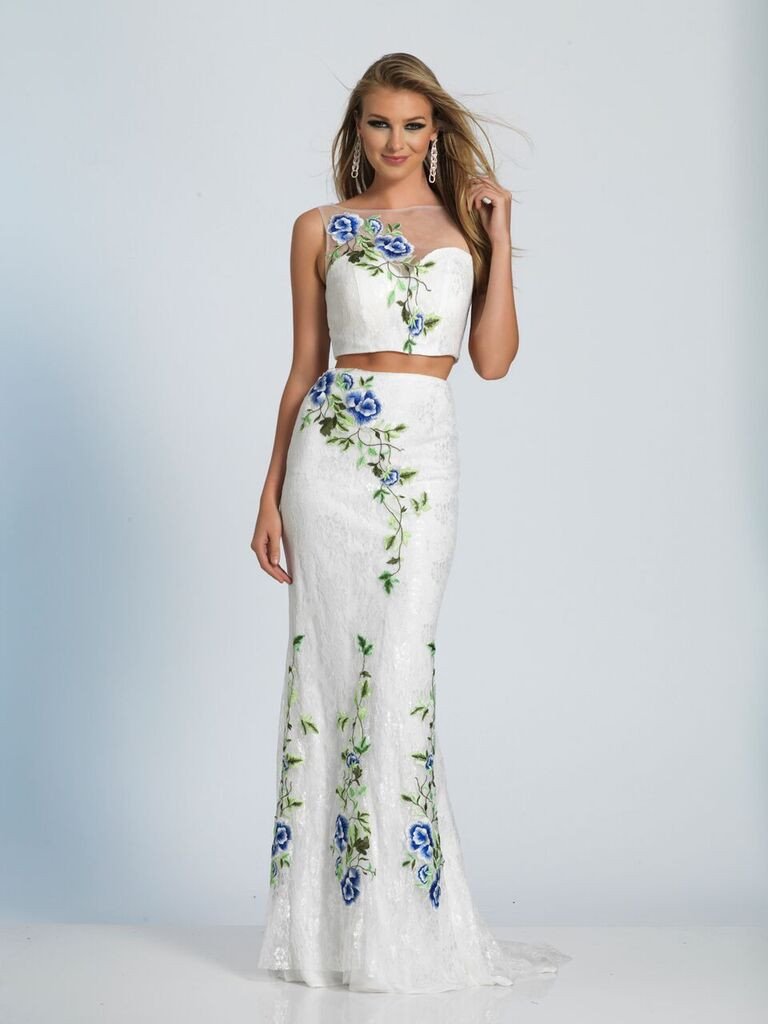Prom lace satin mermaid trumpet long dress