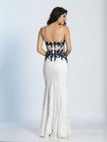 Prom lace satin mermaid trumpet long dress