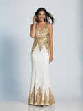Prom lace satin mermaid trumpet long dress