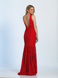 Prom lace satin mermaid trumpet long dress