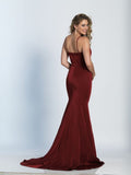 Prom lace satin mermaid trumpet long dress