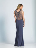 Prom lace satin mermaid trumpet long dress