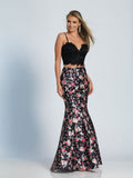 Prom lace satin mermaid trumpet long dress