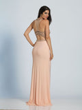 Prom lace satin mermaid trumpet long dress