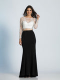 Prom lace satin mermaid trumpet long dress