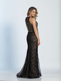 Prom lace satin mermaid trumpet long dress