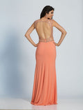Prom lace satin mermaid trumpet long dress
