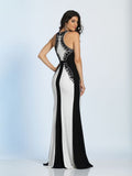 Prom lace satin mermaid trumpet long dress