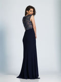 Prom lace satin mermaid trumpet long dress