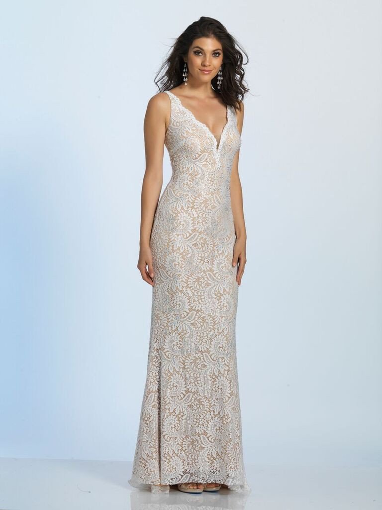 Prom lace satin mermaid trumpet long dress