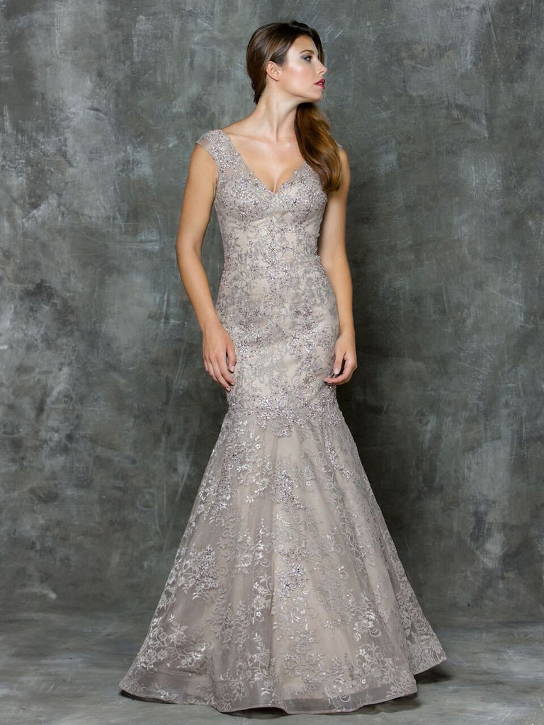 Mother Of The Bride Lace satin chiffon Long Dress.