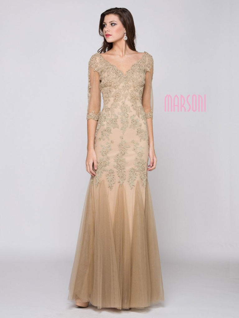 Mother Of The Bride Lace satin chiffon Long Dress.