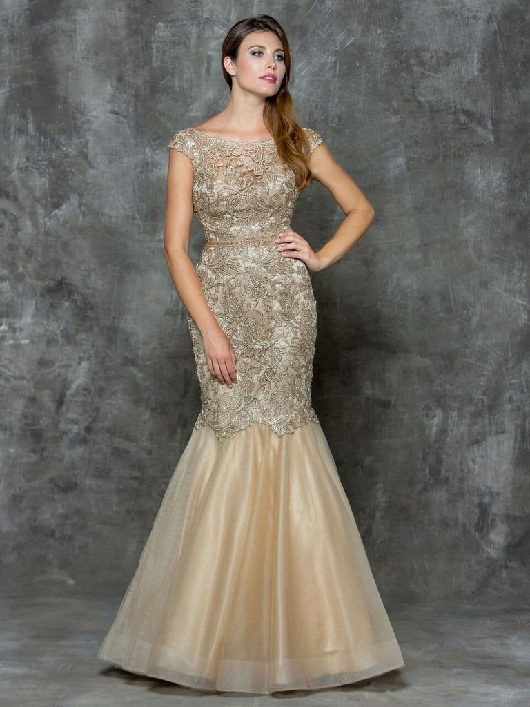 Mother Of The Bride Lace satin chiffon Long Dress.