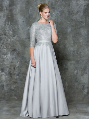 Mother Of The Bride Lace satin chiffon Long Dress.
