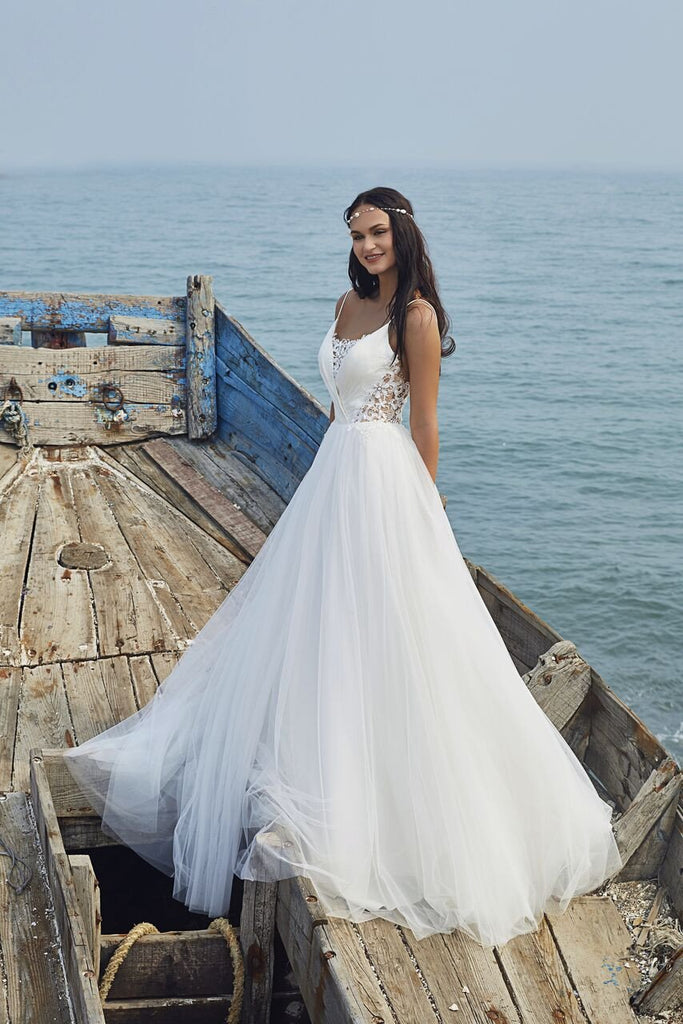 Chic Nostalgia lace chiffon satin tulle A-line wedding dress