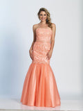 Prom lace satin mermaid trumpet long dress