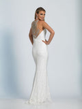 Prom lace satin mermaid trumpet long dress